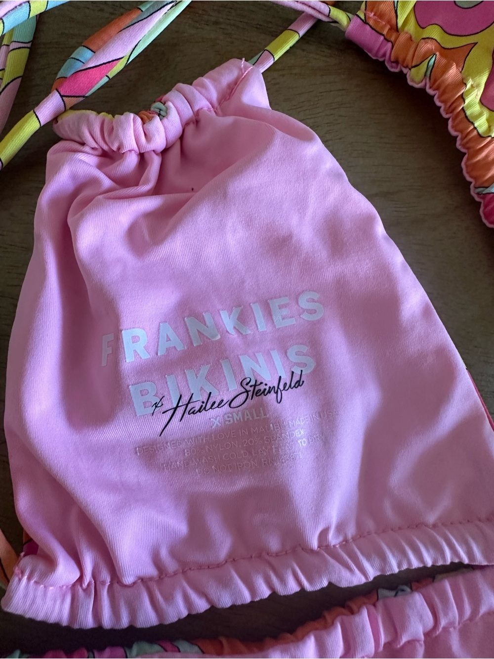 Frankie's Bikinis Pink multicolor String Bikini - Picture 3 of 5